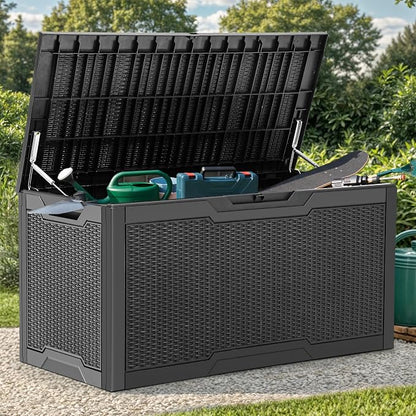 YITAHOME 100 Gallon Large Resin Deck Box Outdoor Storage Boxes by YITAHOME