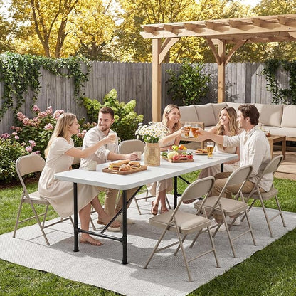 10 Pack Padded Folding Chairs, Portable Metal Foldable Chairs - Image 8