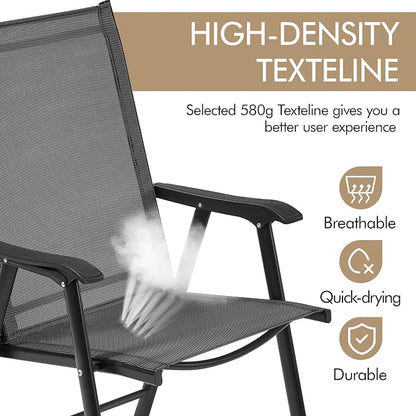 Yaheetech Patio Chairs Set of 4 Outdoor Foldable Dining Chairs, Comfortable - Image 7