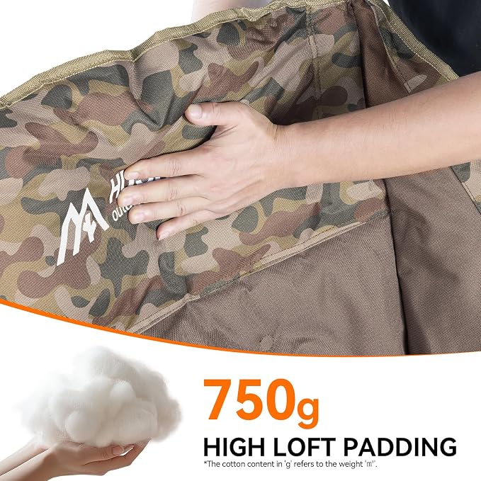 Oversized Camping Chair, Padded Camping Chairs Support 450LBS, Camouflage | - Image 7