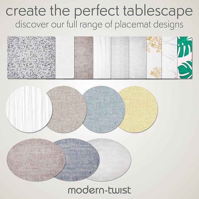 MODERN-TWIST Placemat 100% Food-Grade Silicone, Waterproof and Reusable, Jardin – Gold