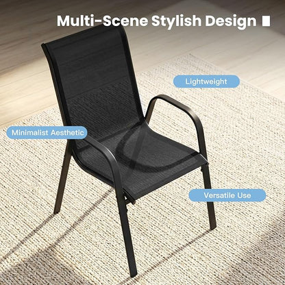 DIFY Patio Chairs Set of 4, Stackable Outdoor Dining Chairs Set - Image 8