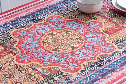 Maison d' Hermine Table Cloth Square Table 100% Cotton 54 x 54 Inches Fall Tablecloth Reusable Everyday Use for Thanksgiving Christmas Decorations Dining Farmhouse Party (Ispahan)