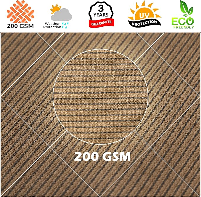 Royal Shade 10' x 22' Brown Rectangle Square Sun Shade Sail Order to Make - Image 8