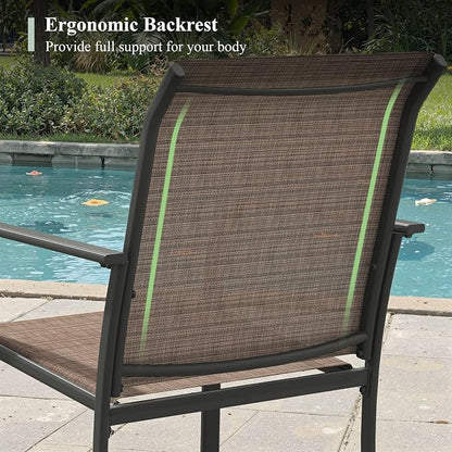 Outdoor Chairs Set of 6, Stackable Patio Dining Chairs - Image 7