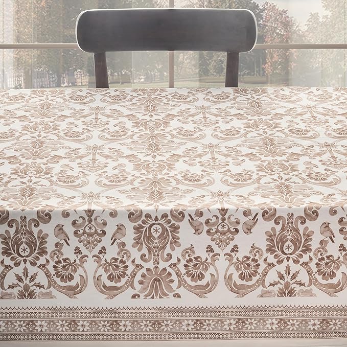 Maison d' Hermine Table Cloth Square Table 100% Cotton 60 x 60 Inches Fall Tablecloth Reusable Everyday Use for Thanksgiving Christmas Decorations Dining Farmhouse Party (Allure)