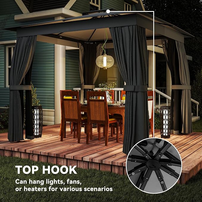 Outsunny 10' x 10' Outdoor Patio Gazebo - Image 8