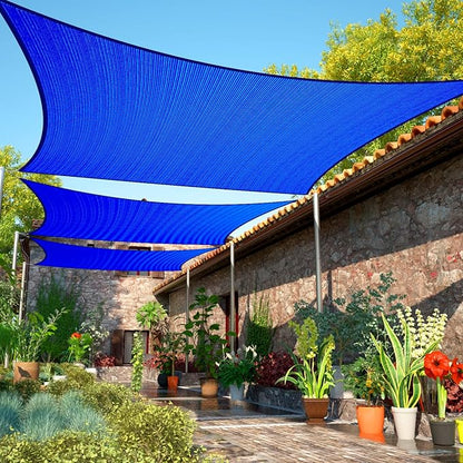 8' x 9' Blue Sun Shade Sail Rectangle SMSLR Canopy Fabric Cloth Screen by ShadeMart