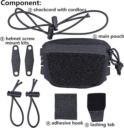 Tactical NVG Battery Pouch Helmet Mounted, Counter Weight Pouch GP Balance Retention for Fast MK1 PJ Airsoft Helmet