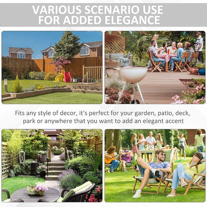 Outsunny 14" x 17" Ceramic Garden Stool Strong Glazed Material White | - Image 7