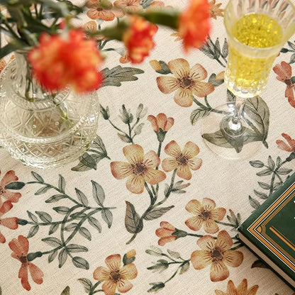 Designer Linen Round Tablecloth,William Morris Vintage Soft and Durable Table Cloth,Decorative Table Cover for Kitchen,Dining,Thanksgiving,Tea Party,Christmas,Diameter 67"-Athea