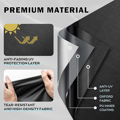Rectangular Outdoor Table Cover Weatherproof, 64 Inch Patio Table Cover for Outdoor Dining Table, Waterproof Patio Furniture Cover for Outside Bar Table