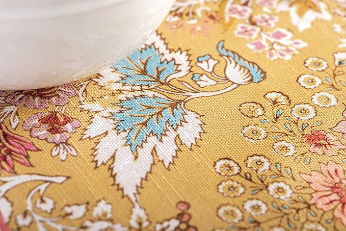 Maison d' Hermine Table Cloth Round Table 100% Cotton 69 Inches Tablecloth Reusable Decorative Everyday Use for Dining Room, Farmhouse, Home, Party, Festive & Wedding Spring Summer - Marquise