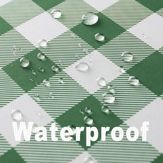 Waterproof Plaid Tablecloth Fabric - Round 108 Inch Classic Gingham Checker Table Cloth for Indoor/Outdoor Use - Buffalo Table Cover for Picnics, BBQs, and Parties