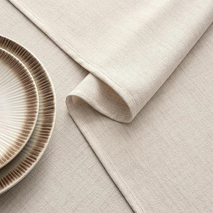 MIULEE Grayish White Linen Polyester Tablecloth 60x104 Inch Spring Rectangle Table Cloth Waterproof,Stain Resistant & Wrinkle Resistant for Dining Party Wedding