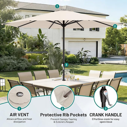 12 FT Patio Umbrella for Outdoor, Outdoor Table Umbrella - Image 2