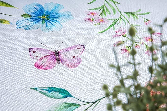 Maison d' Hermine Table Cloth Rectangle Table 100% Cotton 60 x 120 Inches Tablecloth Reusable Decorative for Dining Room, Farmhouse, Home, Party, Festive & Wedding Spring Summer - Just Floral