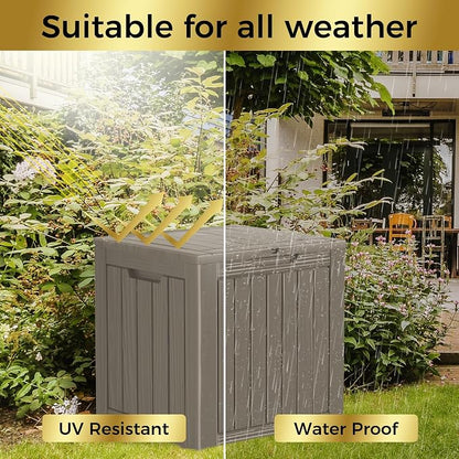 Outdoor Storage Box, 35 Gallon Waterproof Deck Box, Quick Snap-Lock Resin - Image 5