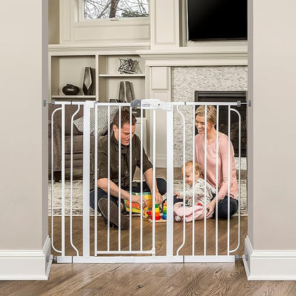 Regalo Safety Extra Wide & Tall Baby Gate for Doorways & Bottom of Stairs, Pressure Mount Safety Gate for Babies, Toddlers & Pets, Tested & Safe for 30 Years, American Designed, Family Owned