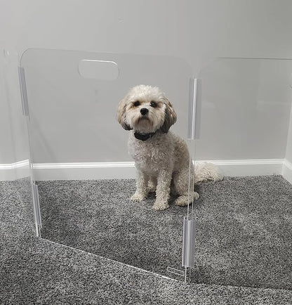 Pet Barrier (3-Panel) | Free-Standing Pet Gate | Foldable | Protect Your Indoor Living Spaces, Decorations, and Important Items from Pets | Made in The USA