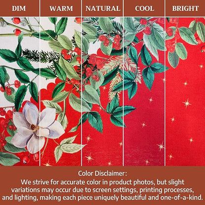 Maison d' Hermine Table Cloth Rectangle Table 100% Cotton 60 x 90 Inches Fall Tablecloth Reusable Everyday Use for Thanksgiving Christmas Decorations Dining Farmhouse Party (Noel)