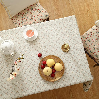 ISAENNE Designer Vintage Linen Floral Small Square Tablecloth,Fall Colorful Modern Table Cloth,Anti-Wrinkle Decor Tablecloths for Dining Thanksgiving Kitchen Christmas,55"*55"-Bertina E