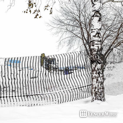 Fencer Wire 4 ft. Safety Fence, 100 ft. Black Plastic Fencing Roll for Construction, Pet and Event Fencing, 4 cm x 10 cm Mesh