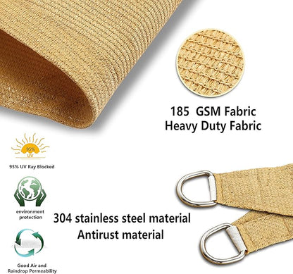 Tronssien Rectangle 16'x20' Sun Shade Sail,95% UV Blockage Canopy Awning for Outdoor Patio and Garden, Yard Activities