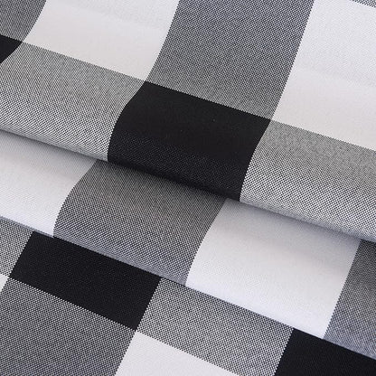 Cupuamon 2 Pack Waterproof Polyester Fabic Square Checkered Tablecloth，54x54 Outdoor Table Cloth，Oil Stain Prevention Table Cloth for Pinics and Parties（Black and White）