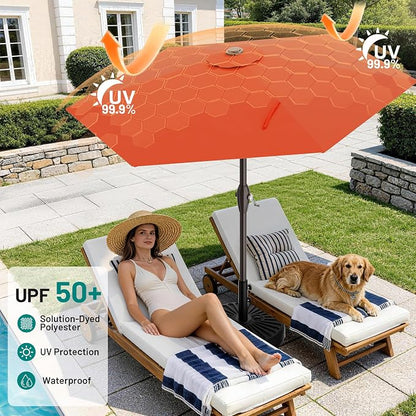 7.5FT Patio Umbrella Table Market Umbrella w/Tilt and Crank, Heavy-Duty Outdoor - Image 5