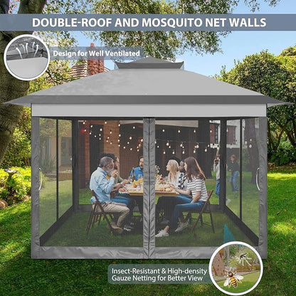 COBIZI Pop Up Gazebo 11x11 Canopy Tent, Outdoor Screened Gazebo Shelter - Image 6