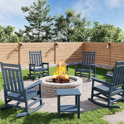HDPE Rocking Chair Outdoor Set of 4 by Garvee