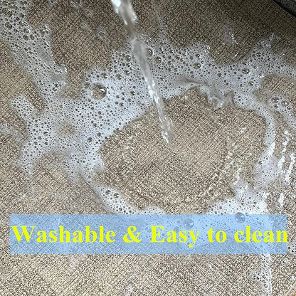 WAZAIGUR Washable Wipeable Waterproof Heat Resistant Faux Leather Placemats Set of 6,PU Palce Mats for Indoor and Outdoor,Easy to Clean Table Mats,Khaki