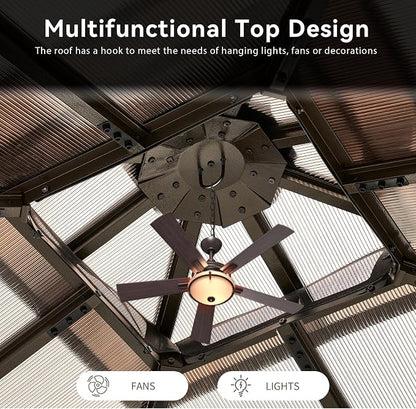 Aoxun 8'x8' Hardtop Gazebo - Image 9