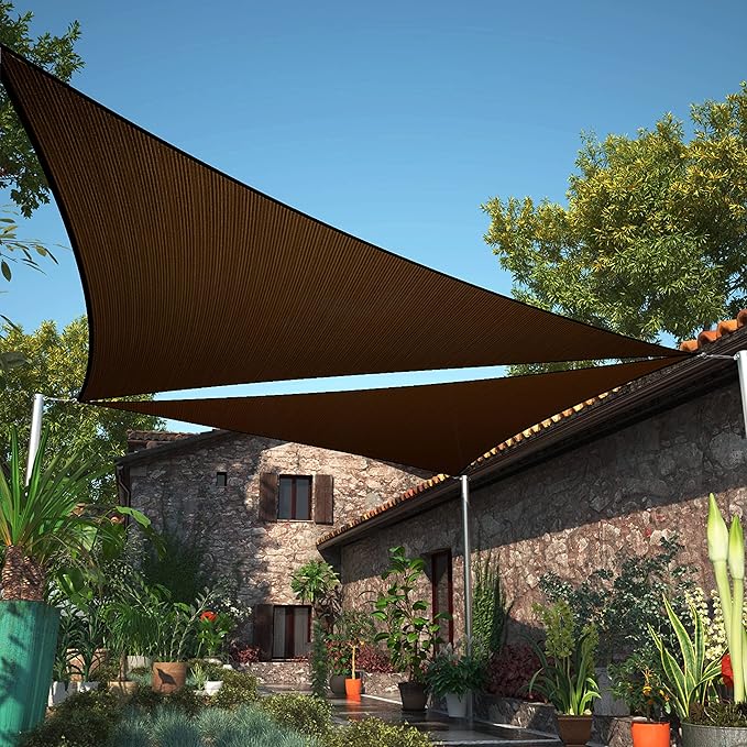 11' x 18' x 21.1' Brown Sun Shade Sail UPF50 Right Triangle SMTAPT12 Canopy by ShadeMart