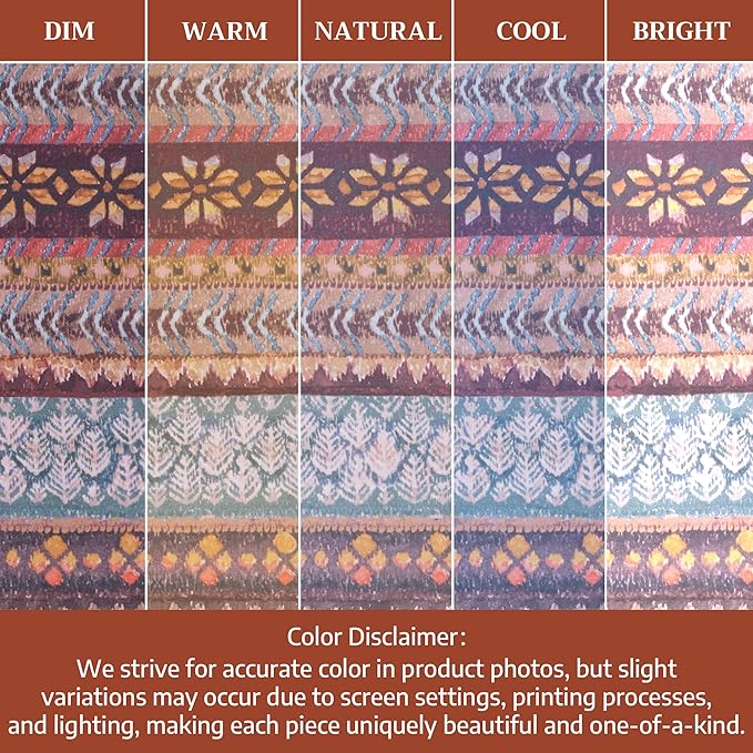 Maison d' Hermine Table Cloth Rectangle Table 100% Cotton 60 x 120 Inches Fall Tablecloth Reusable Everyday Use for Thanksgiving Christmas Decorations Dining Farmhouse Party (Fair Isle)