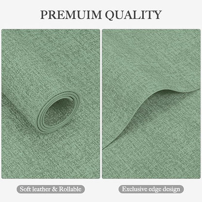 Faux Leather Heat Resistant Christmas Placemats Set of 6 – Waterproof Oilproof Wipeable Dining PU Vinyl Place Mat Easy Clean Table Mats for Kitchen/Dining/Party/Holiday, Dark Green