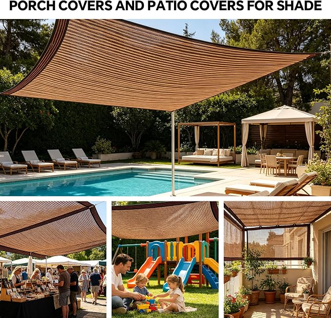 90% Sun Shade Cloth with Grommets, Breathable HDPE Mesh Tarp - Image 7