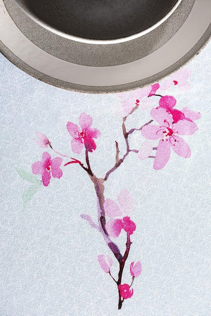 Maison d' Hermine Table Cloth Round Table 100% Cotton 63 Inches Tablecloth Reusable Decorative Everyday Use for Dining Room, Farmhouse, Home Party, Festive & Wedding Spring Summer - Blossoms In Spring