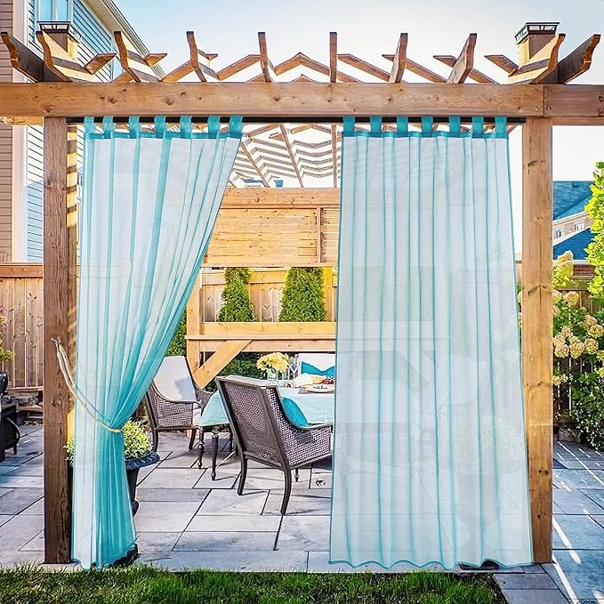 NICETOWN 2 Panels Voile Sheer Outdoor Curtains by NICETOWN