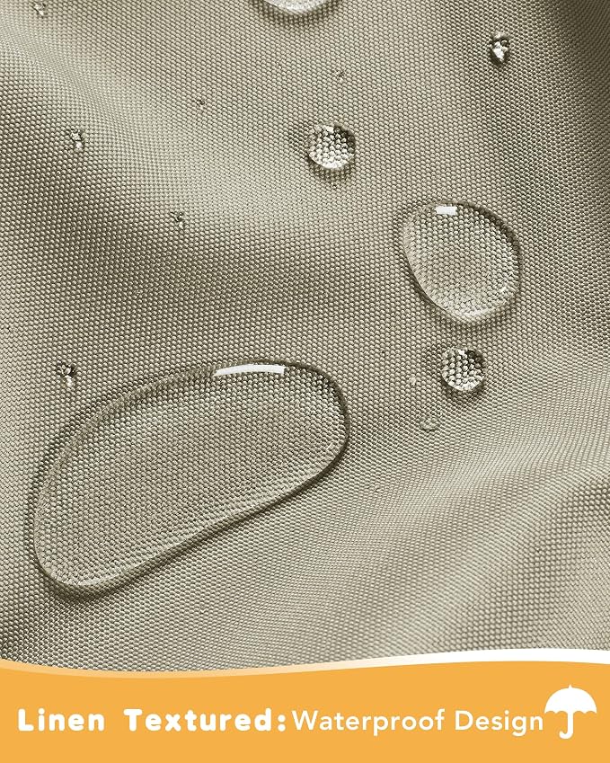 HolidayIdeas Outdoor Curtains for Patio Waterproof 4 Pcs 54x95 Inch Taupe | - Image 2