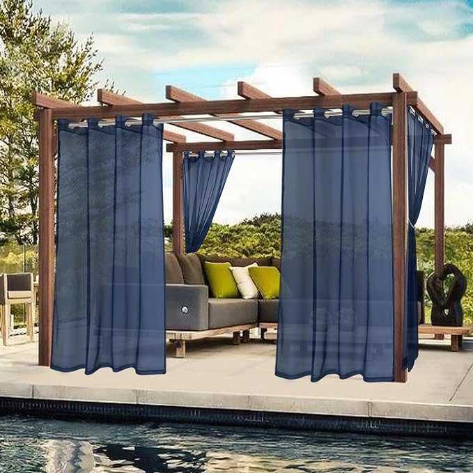 BONZER Waterproof Indoor/Outdoor Sheer Curtains - Image 2