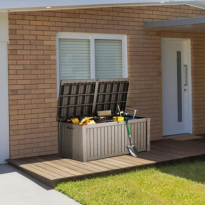 Outdoor Storage Box, 180 Gallon Waterproof Deck Box, Piston-Lift Tall Standing - Image 4