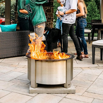 Breeo Smokeless Fire Pit (X Series 24, Stainless Steel) | 27.5 inch Smokeless Firepit for Outside | 62 Pounds | Ideal for Families, Gifts for Dad | Compatible with Wide Range of Breeo Accessories