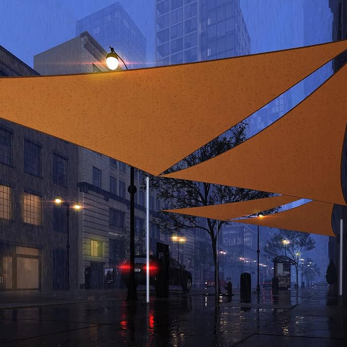 Royal Shade 9' x 13' x 15.8' Orange Triangle Waterproof Sun Shade Sail Order to - Image 7