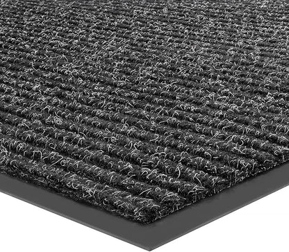 Front Door Mat, Heavy Duty Indoor Outdoor Doormat for Entryway, 48" x 24" Low Profile Outdoor Mats for Home Entrance, Stain and Fade Resistant Welcome Mat for High Traffic Area, Black