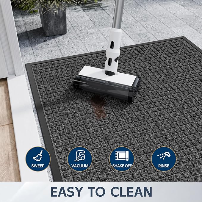Indoor Outdoor Front Door Mats, 72" x 48" Rubber Backing Non Slip Durable Welcome Floor Mats for Patio, Garage Entrance, Stain and Fade Resistant Commercial Doormats for High Traffic