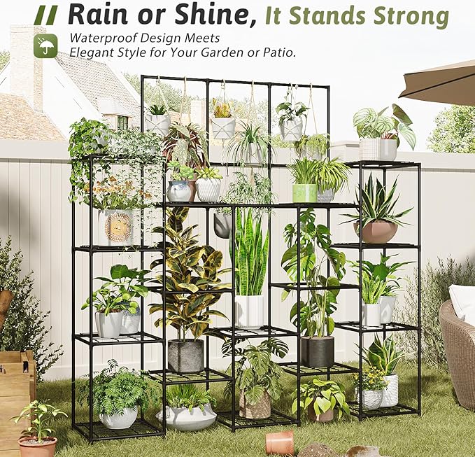 GENTINGBRO Metal Plant Stand Outdoor 63" Tall Plant Shelf - Image 3