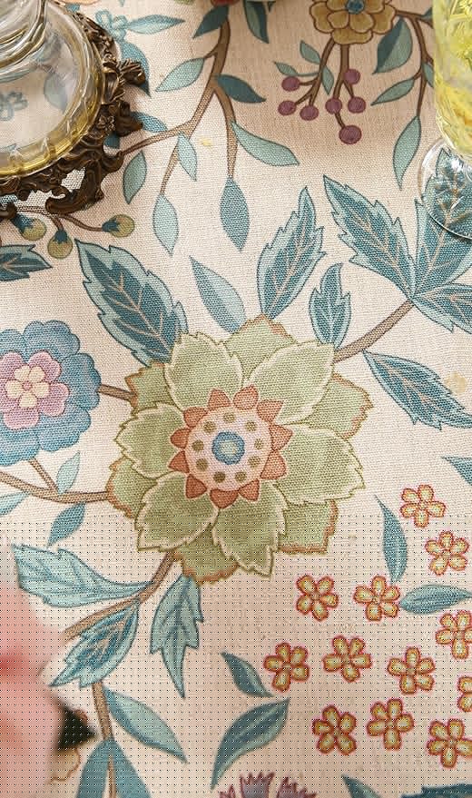 Designer Linen Small Square Tablecloth,William Morris Floral Colorful Pattern Table Cloth,Decor Table Cover for Kitchen,Dining,Thanksgiving,Party,Christmas,55"*55"-Flowershadow a