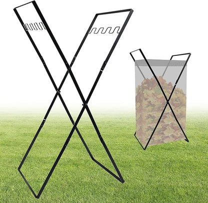 Leaf Bag Holder, Outdoor Foldable Trash Bag Holder Stand for 30–50 Gallon Yard Bags, Outdoor Cleanup, Camping & Lawn Work